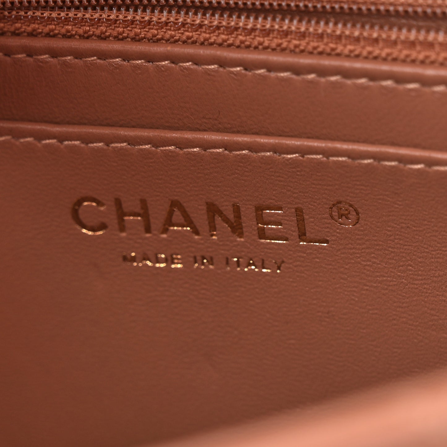 Lambskin Quilted Mini Rectangular Flap Brown