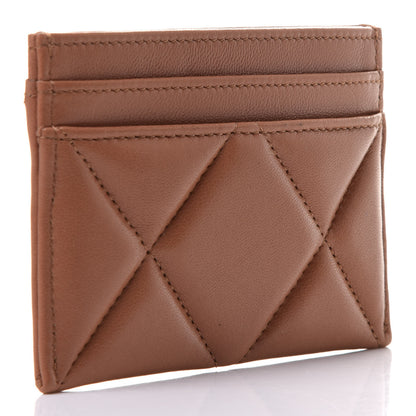 Chanel Lambskin Quilted Chanel 19 Card Holder Brown 3 of 7