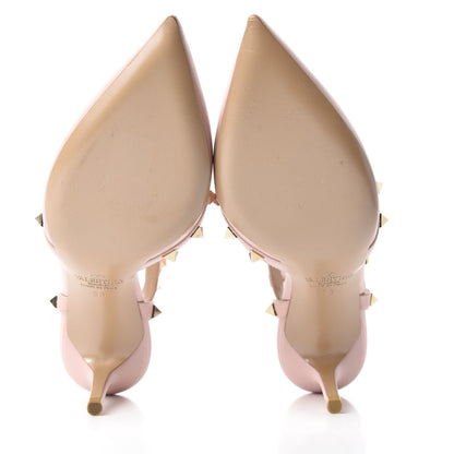 Valentino Garavani Nappa Rockstud Ankle Strap Low Heel Pumps 35 Pink 5 of 8