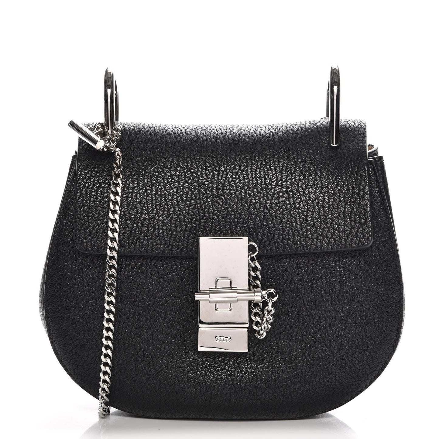 Grained Lambskin Mini Drew Shoulder Bag Black