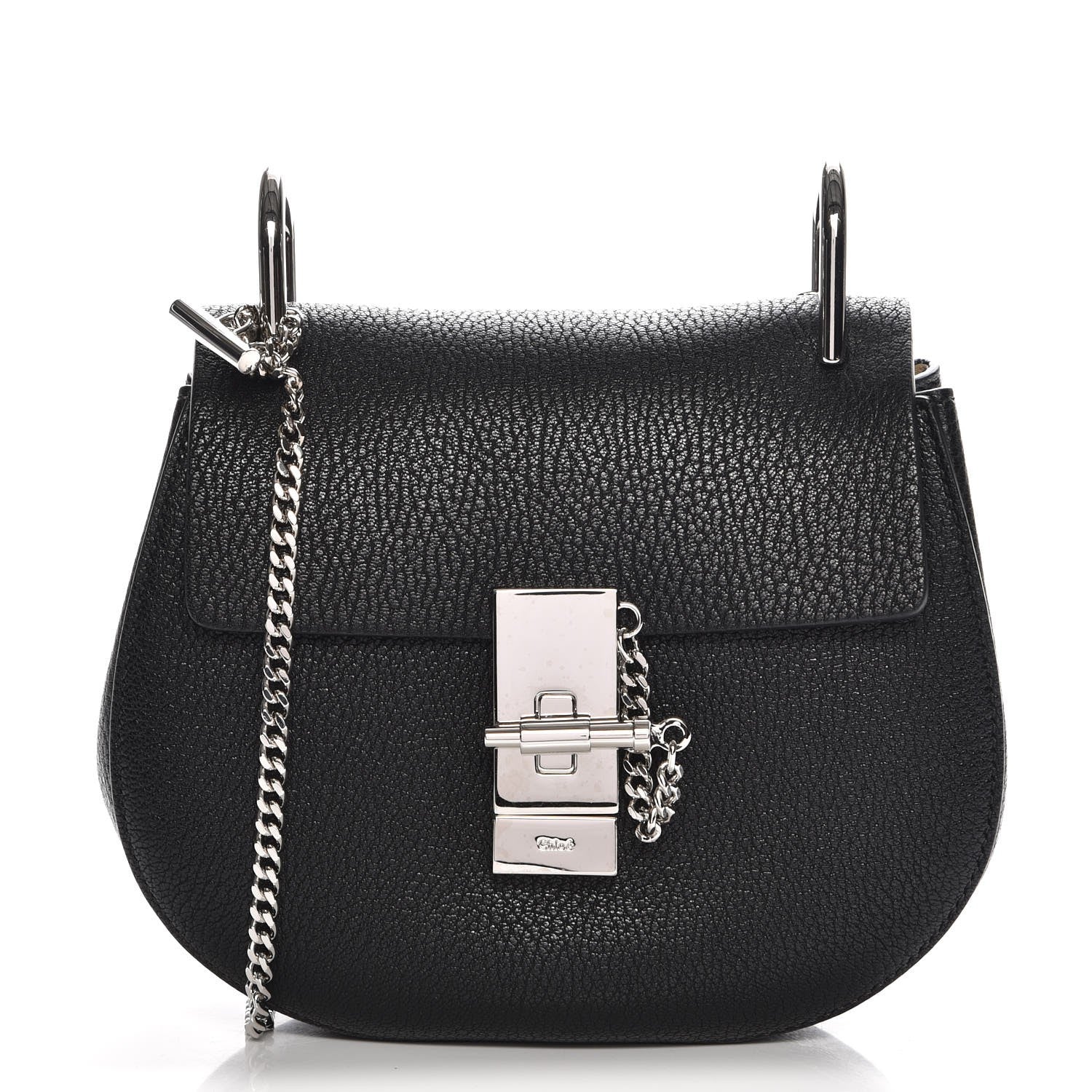 Chloe Grained Lambskin Mini Drew Shoulder Bag Black 1 of 7