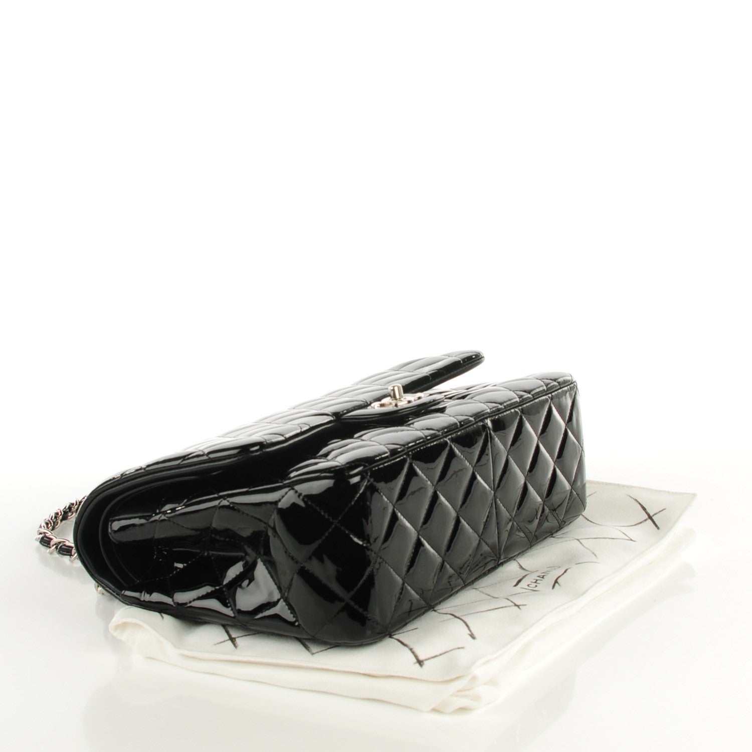 Chanel Patent Quilted Jumbo Double Flap Black 4 of 8