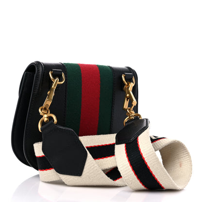 Gucci Calfskin Web Crystal Butterfly Stripe Small Totem Shoulder Bag Black 3 of 13
