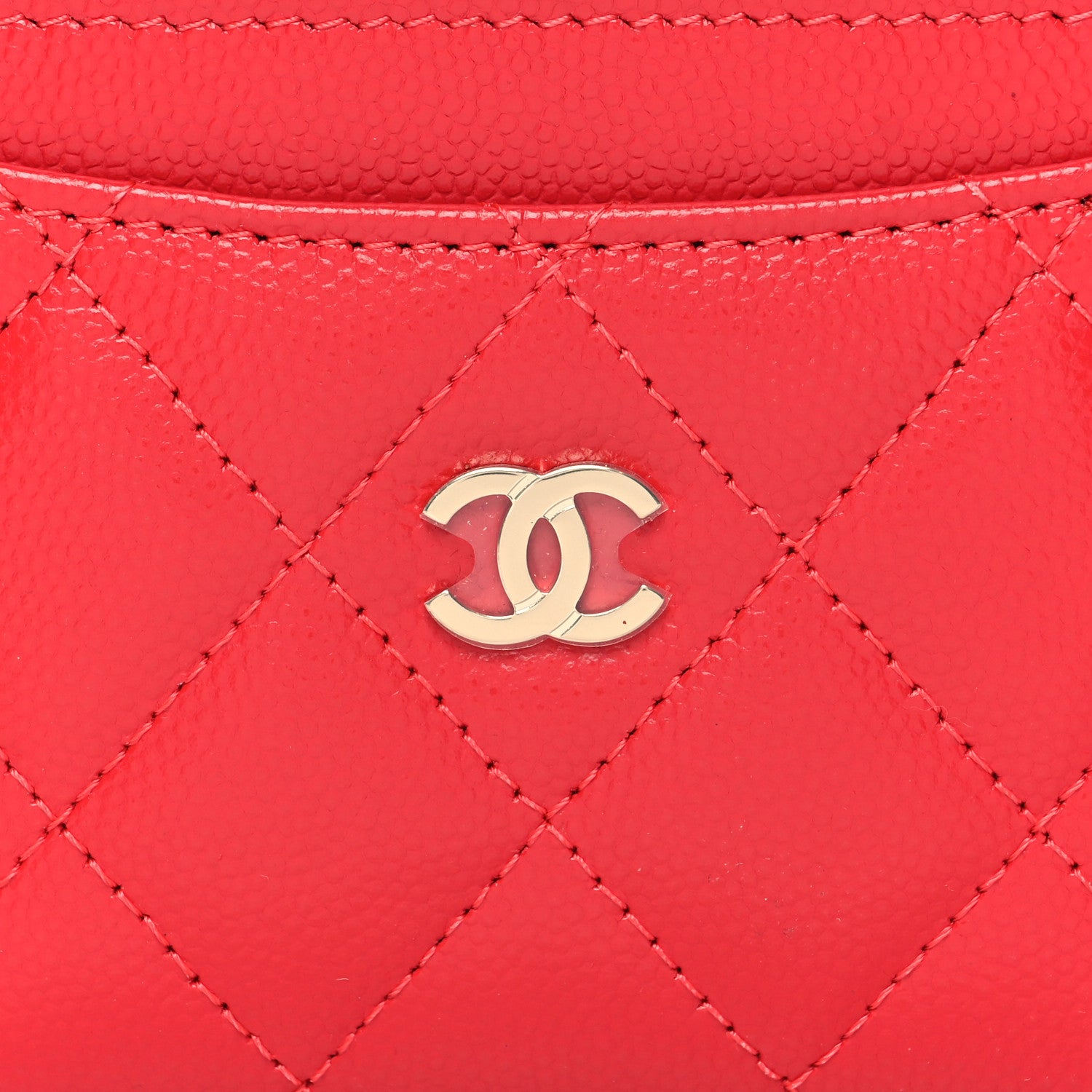 Chanel Caviar Quilted Card Holder Red 9 of 9