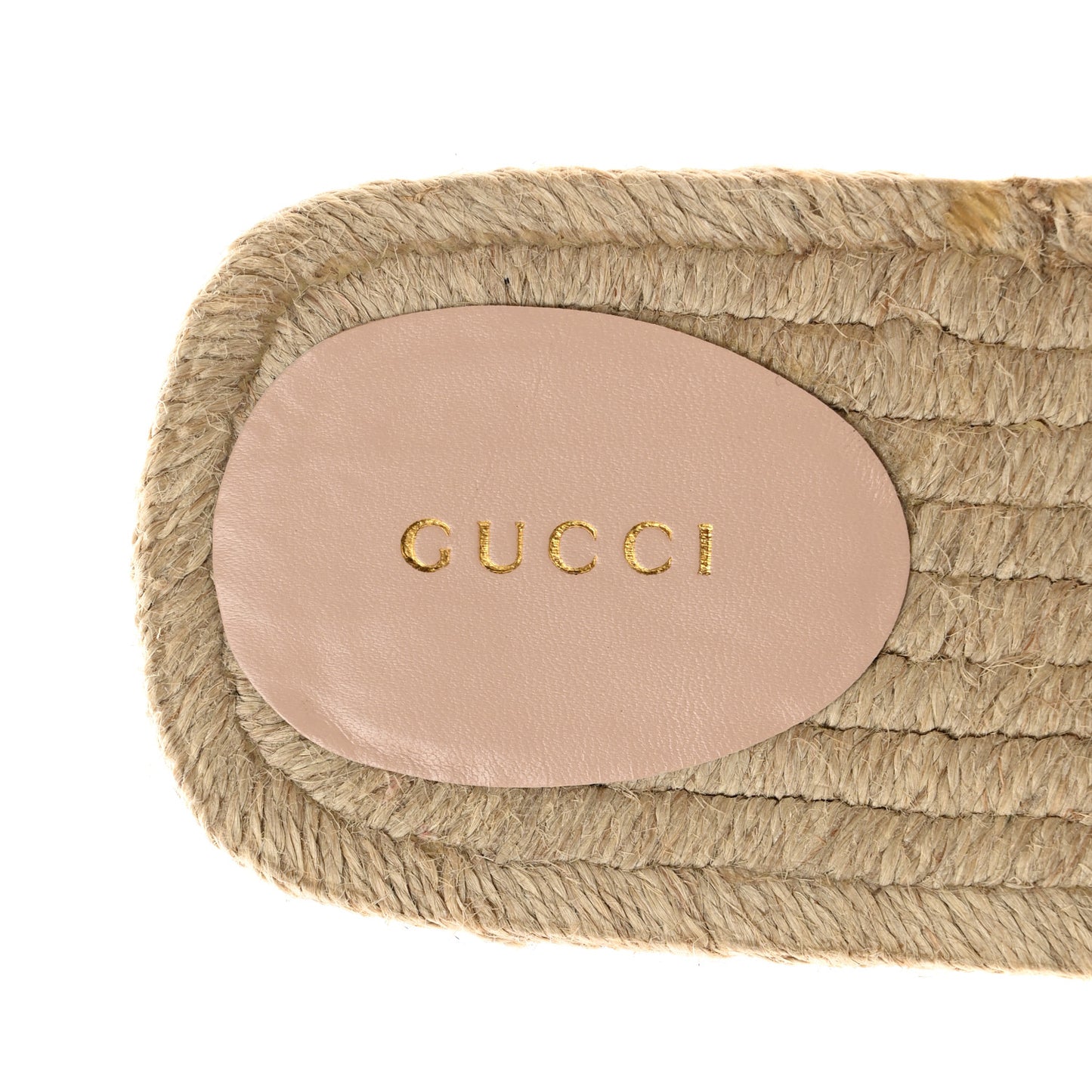 Nappa Interlocking G Espadrille Slide Sandals 37.5 Brown