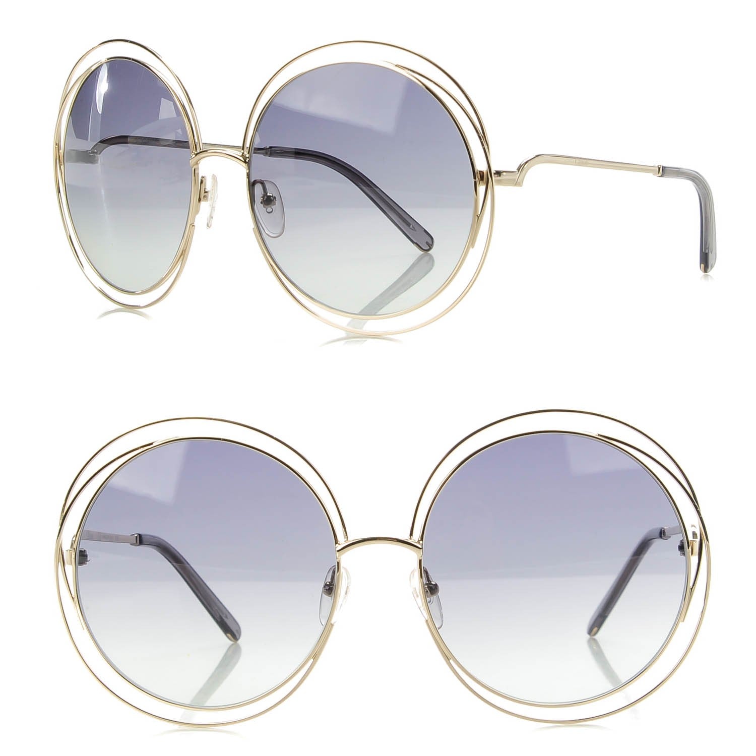 Chloe Oversize Round Carlina Oversized Round Sunglasses CE114S Gold Light Grey 1 of 5