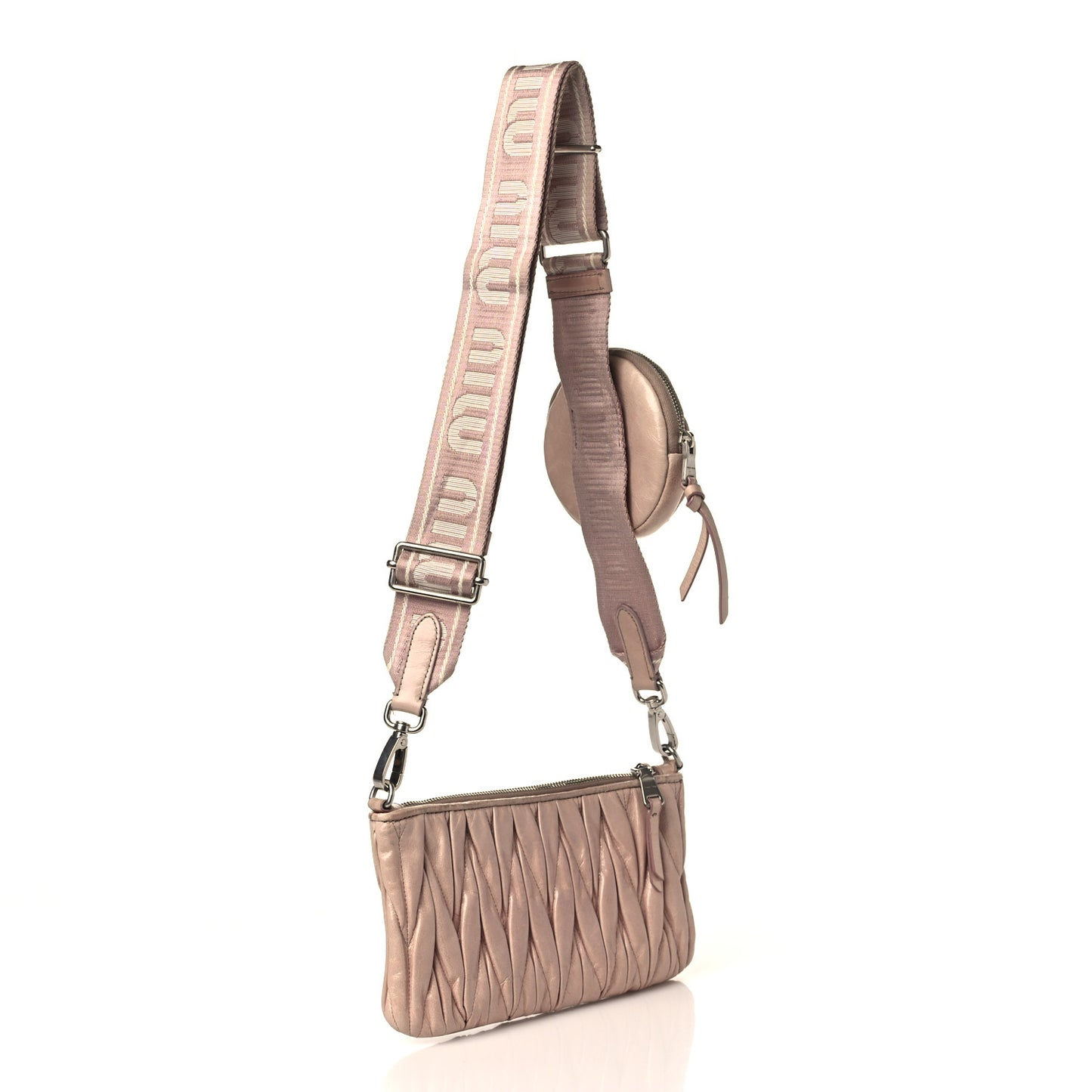 Nappa Matelasse Shine Shoulder Bag Pink