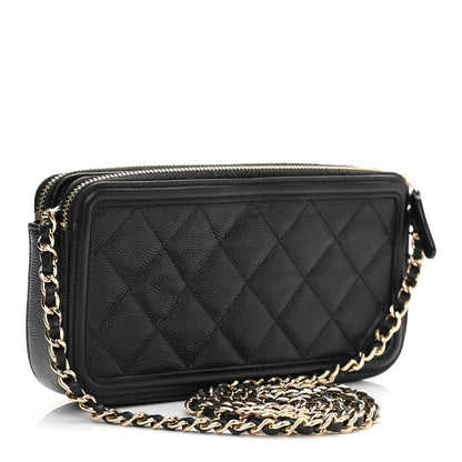 Chanel Caviar Quilted CC Filigree Clutch With Chain Black 3 of 14