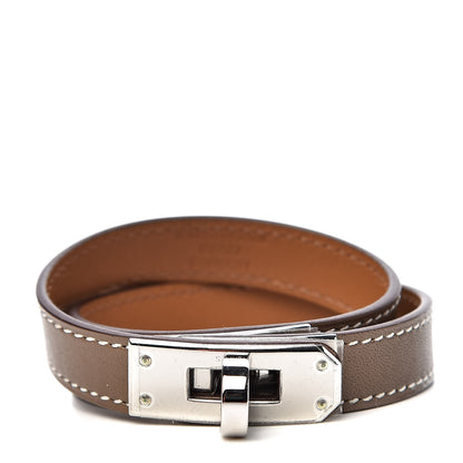 Hermes Tadelakt Kelly Double Tour Bracelet S Etoupe 1 of 7