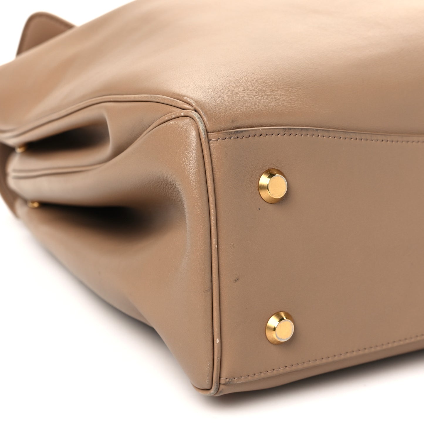 Smooth Calfskin Large Rodeo Top Handle Handbag Latte