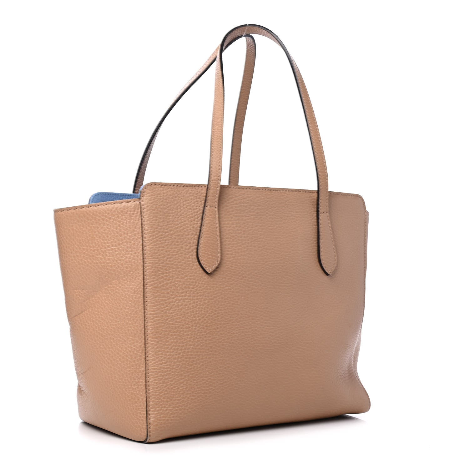 Gucci Dollar Calfskin Small Swing Tote Camelia Mineral Blue 3 of 5