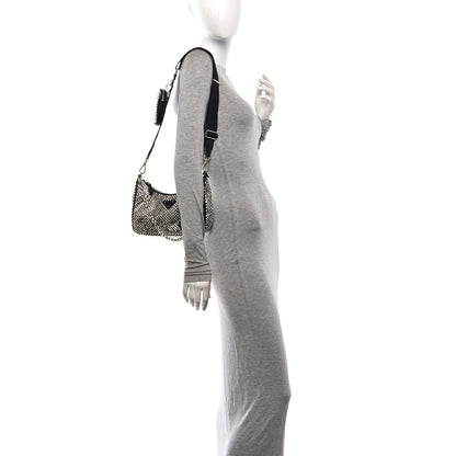 Prada Satin Crystal Re-Edition 2005 Shoulder Bag Cristal 2 of 9