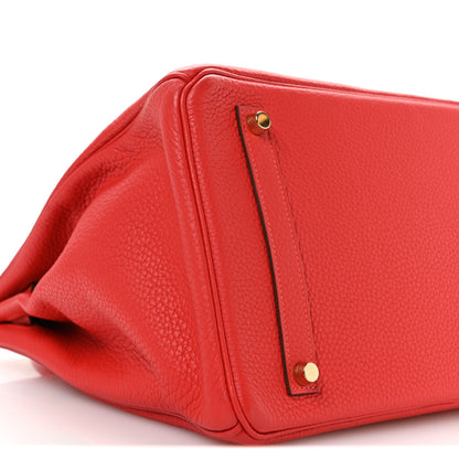 Hermes Taurillon Clemence BIRKIN 35 Rouge Tomate 8 of 10