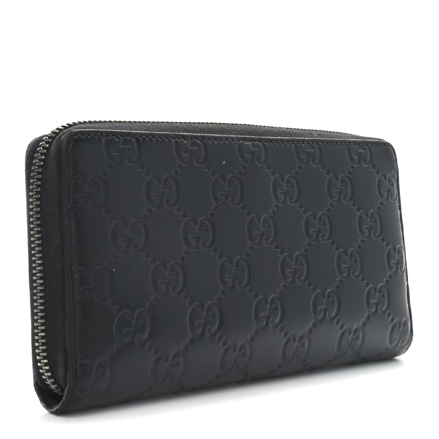 Guccissima Signature Zip Around Organizer Wallet Black