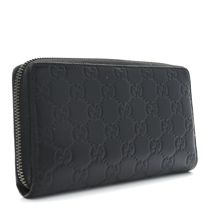 Gucci Guccissima Signature Zip Around Organizer Wallet Black 3 of 8