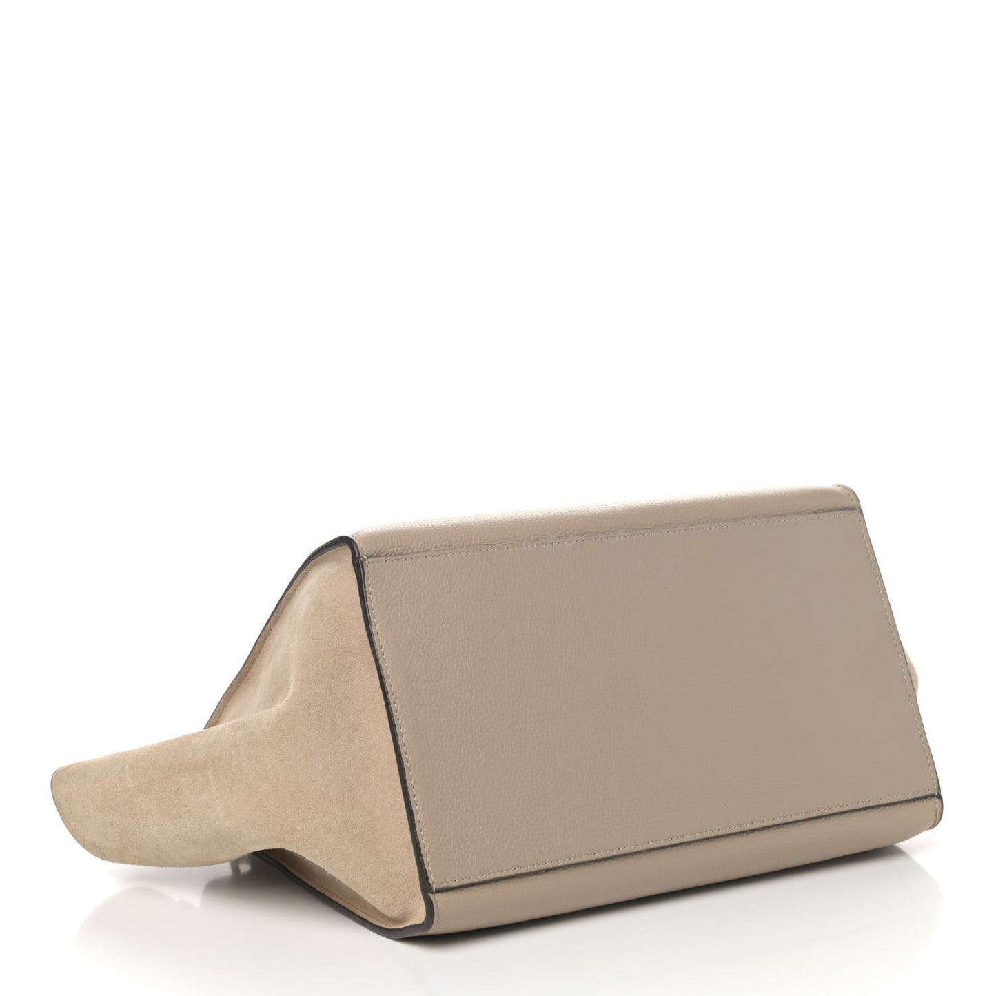 Drummed Calfskin Suede Medium Trapeze Dune