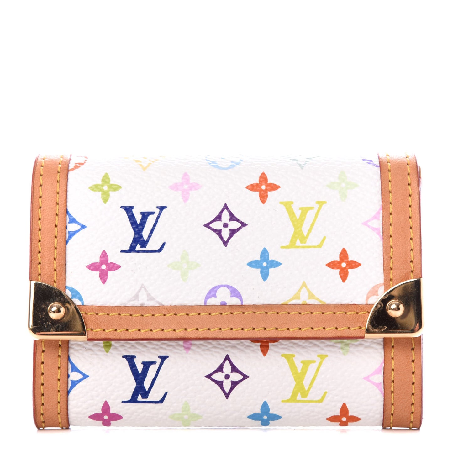 Monogram Multicolor Porte-Monnaie Plat Coin Purse White