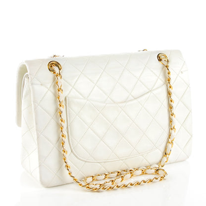 Chanel Lambskin Quilted Medium Double Flap White 9 of 15