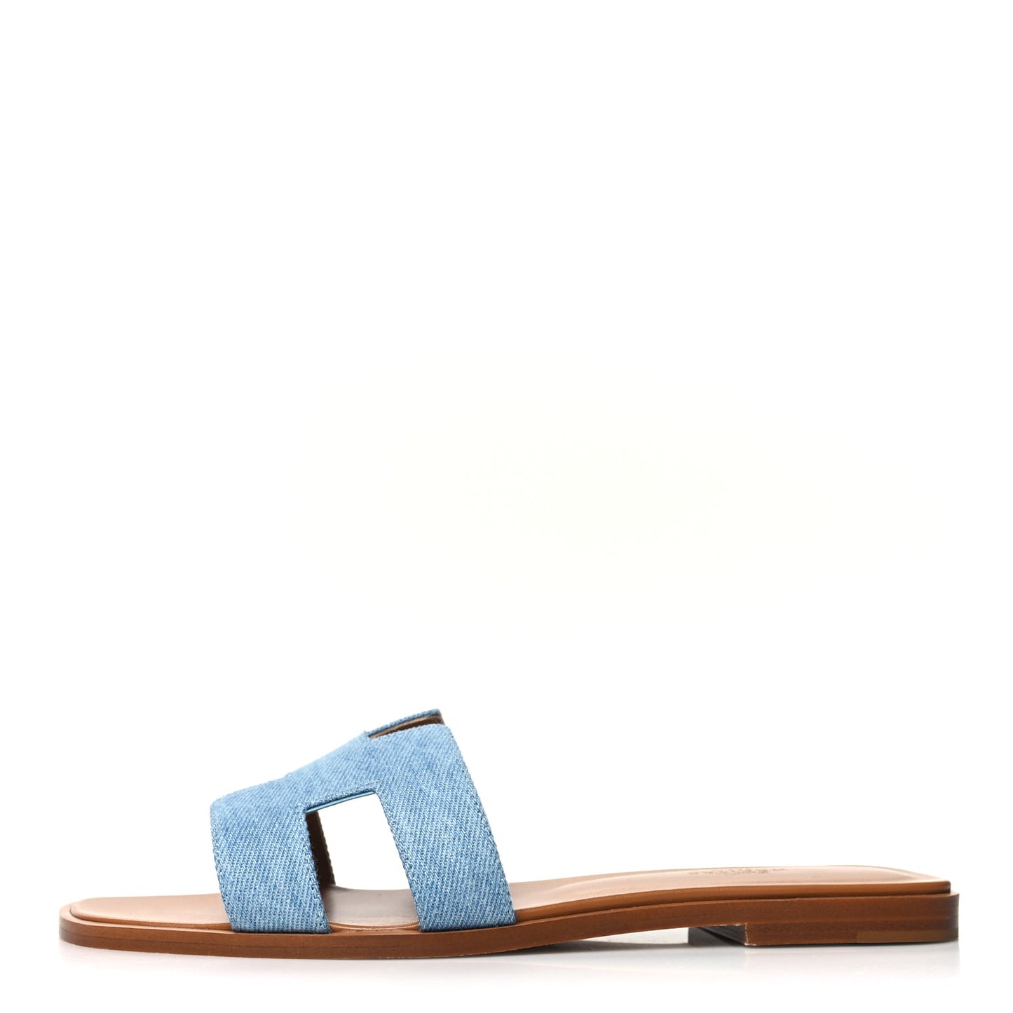 Denim Canvas Oran Sandals 38.5 Bleu Clair