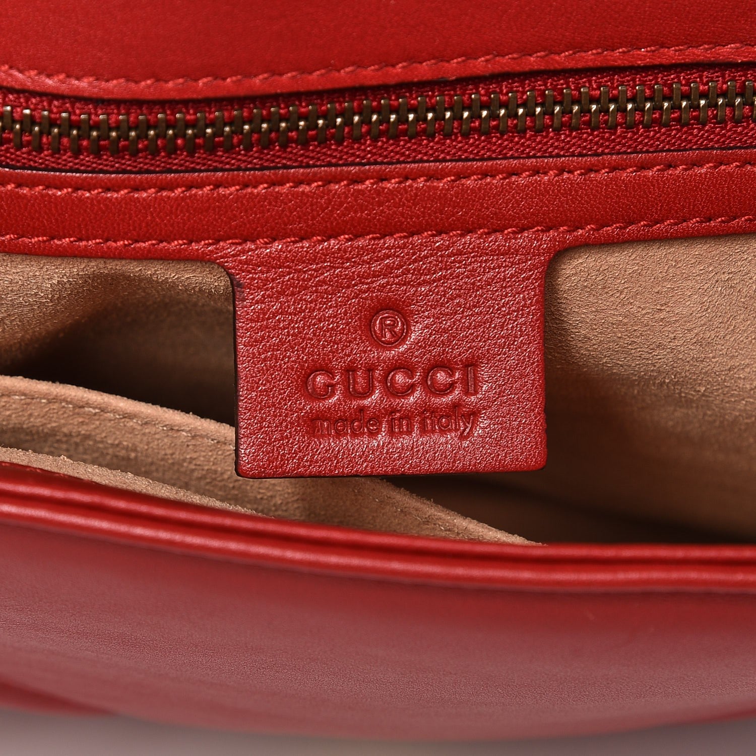 Gucci Calfskin Matelasse Medium GG Marmont Shoulder Bag Hibiscus Red 6 of 7