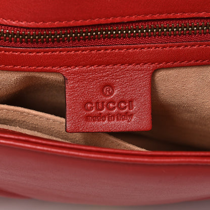 Gucci Calfskin Matelasse Medium GG Marmont Shoulder Bag Hibiscus Red 6 of 7