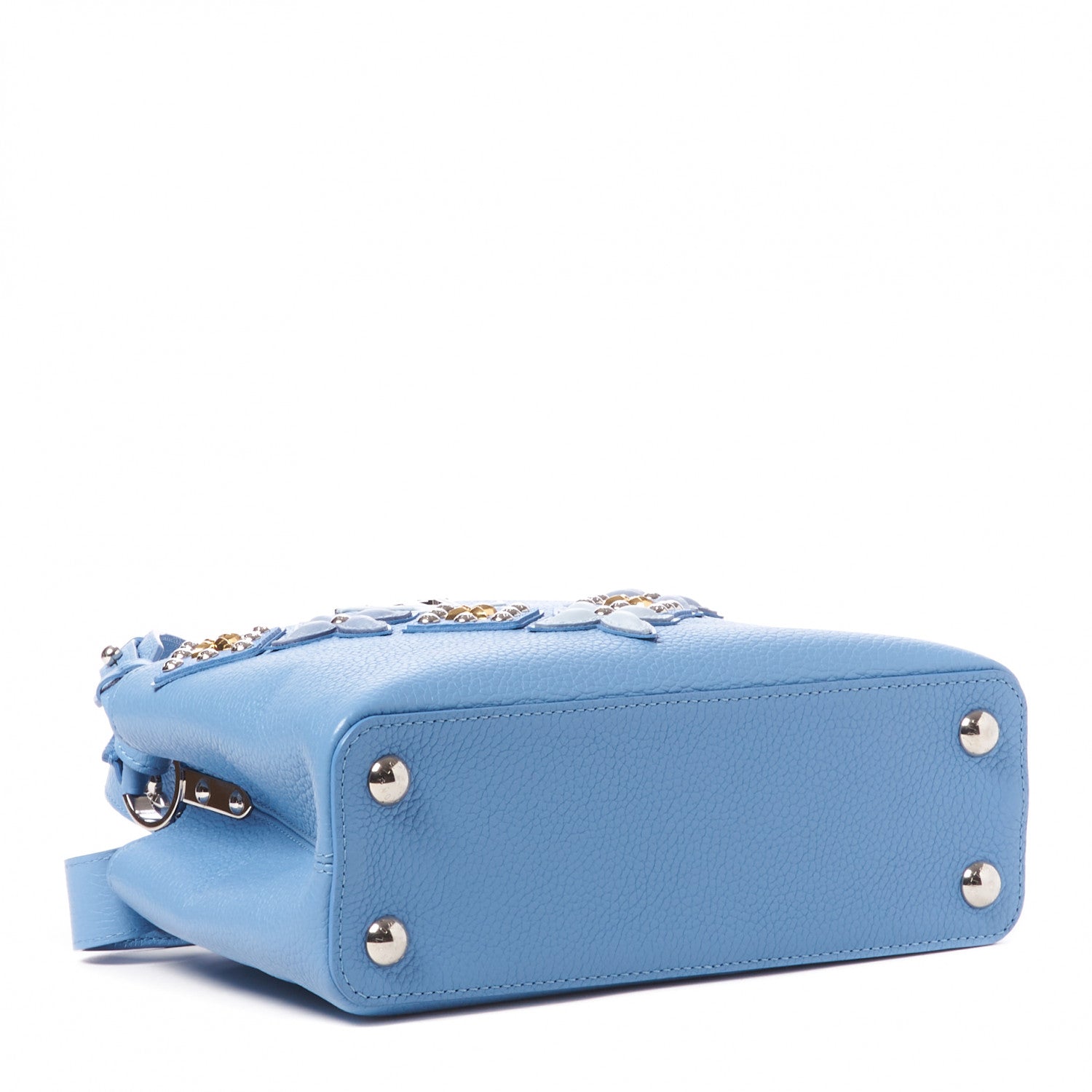Louis Vuitton Taurillon Mechanical Flowers Smile Capucines BB Blue 3 of 8