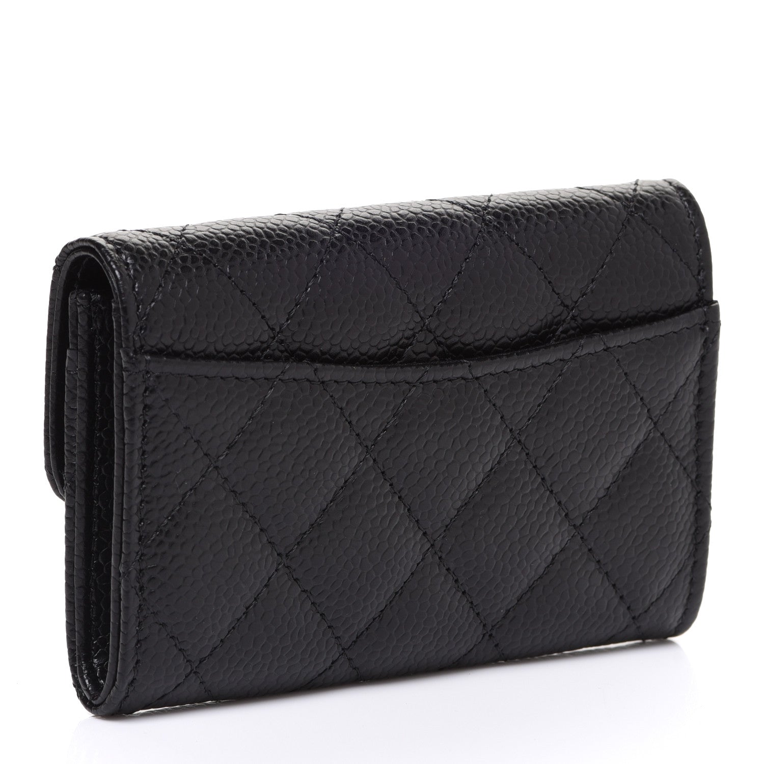Chanel Caviar Quilted Flap Card Holder Wallet Black 3 of 9