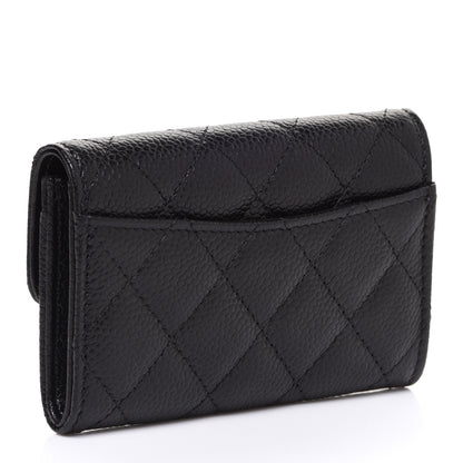 Chanel Caviar Quilted Flap Card Holder Wallet Black 3 of 9