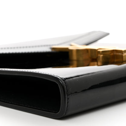 Saint Laurent Patent Monogram Cassandra Chain Wallet Black 9 of 10