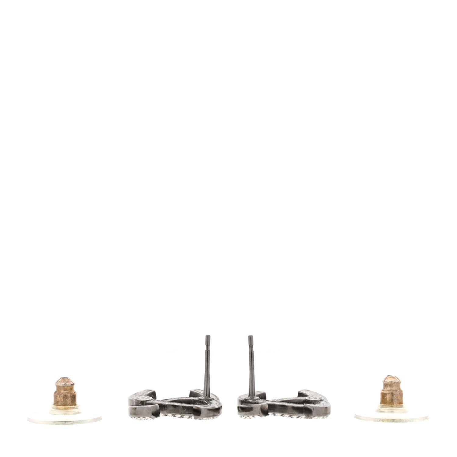 Chanel Ruthenium Crystal CC Earrings 3 of 5