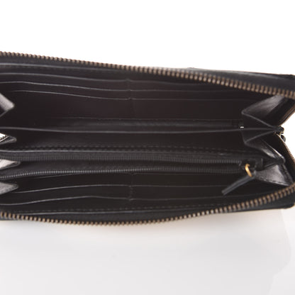 Gucci Calfskin Matelasse GG Marmont Zip Around Wallet Black White 5 of 10