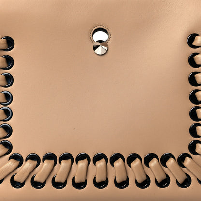 Fendi Vitello Baltico Dolce Shiny Nappa Lace Up DotCom Satchel Cuoio Ceruleo 9 of 11