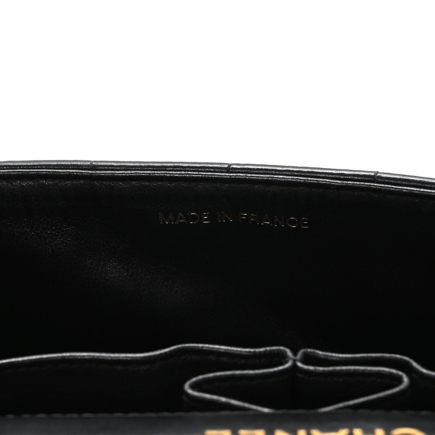 Lambskin East West Chocolate Bar Flap Black
