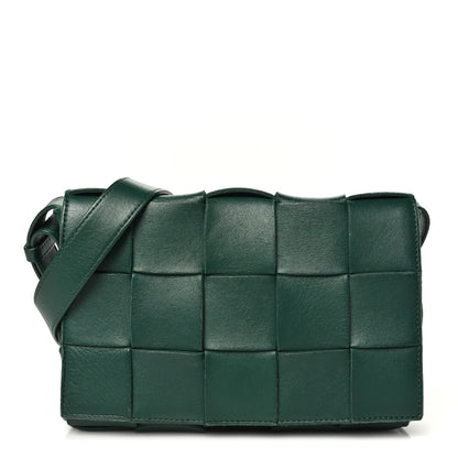 Bottega Veneta Grained Calfskin Maxi Intrecciato Cassette Crossbody Bag Raintree Green 1 of 12