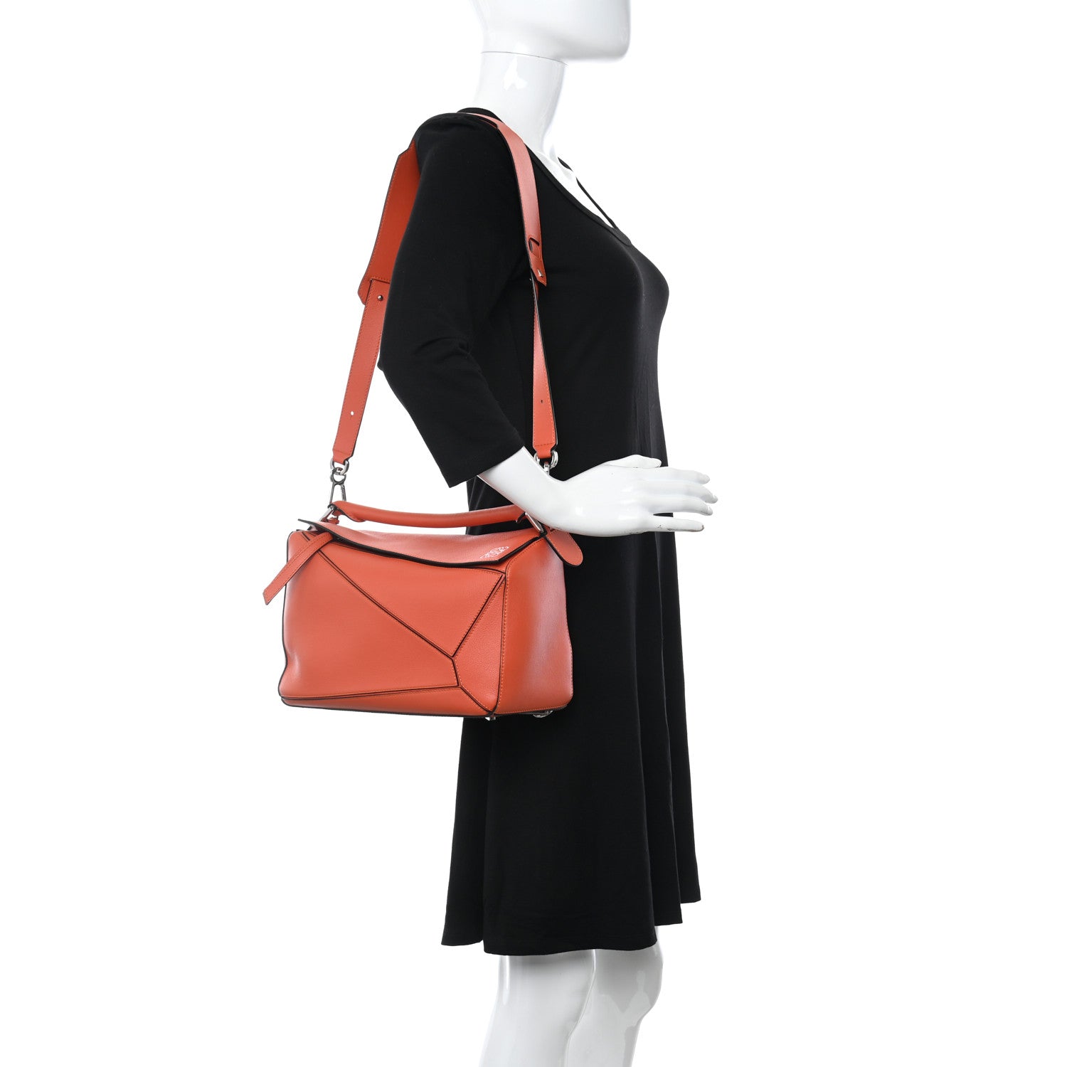 Loewe Calfskin Medium Puzzle Bag Coral 2 of 9
