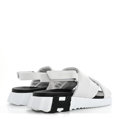 Hermes Calfskin Goatskin Electric Sandals 39 White 5 of 9