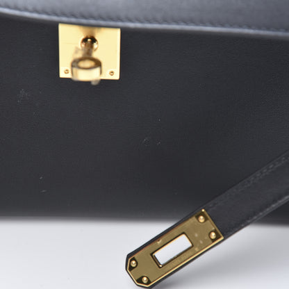Hermes Swift Kelly Cut Clutch Pochette Black 9 of 11