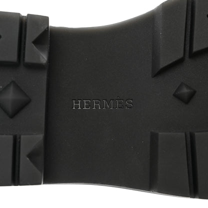 Hermes Glazed Calfskin Womens Hitch Loafers 36.5 Black 6 of 9