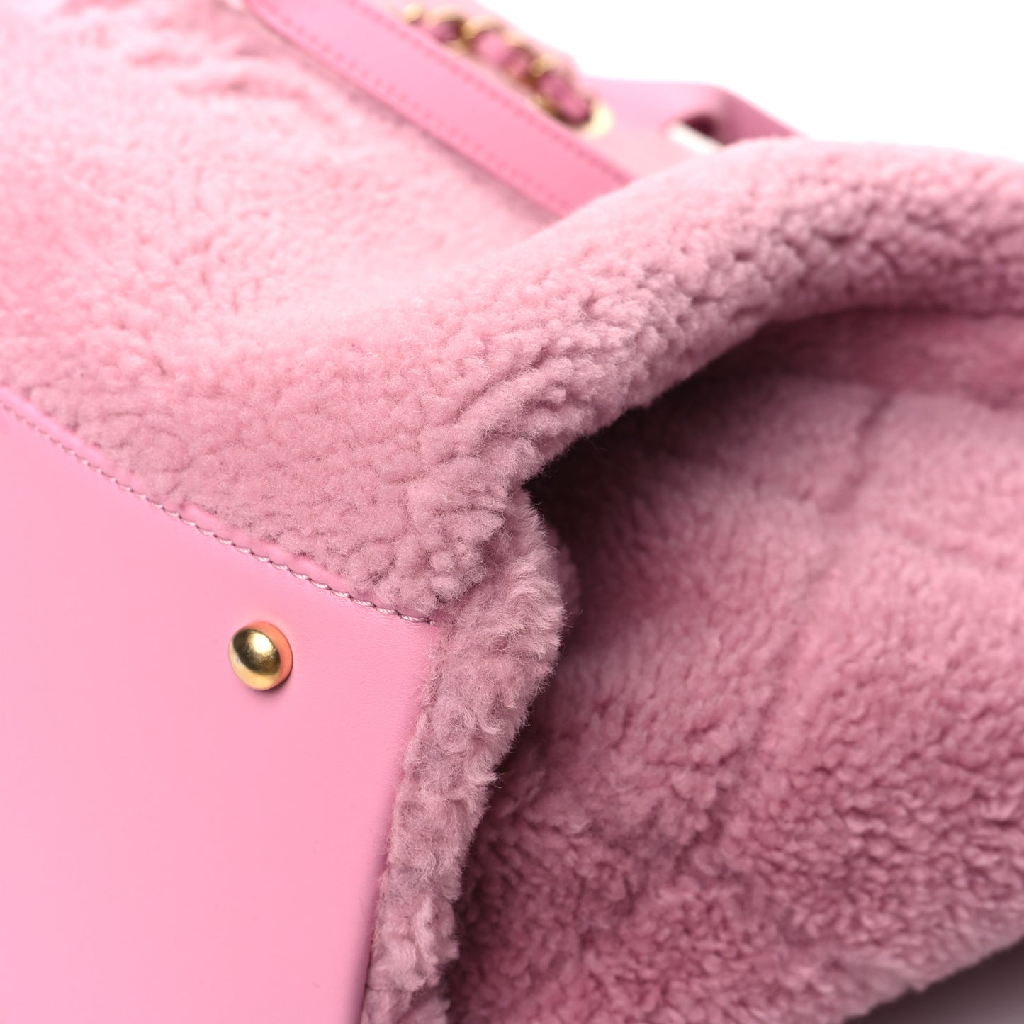 Shearling Lambskin Medium Deauville Tote Pink
