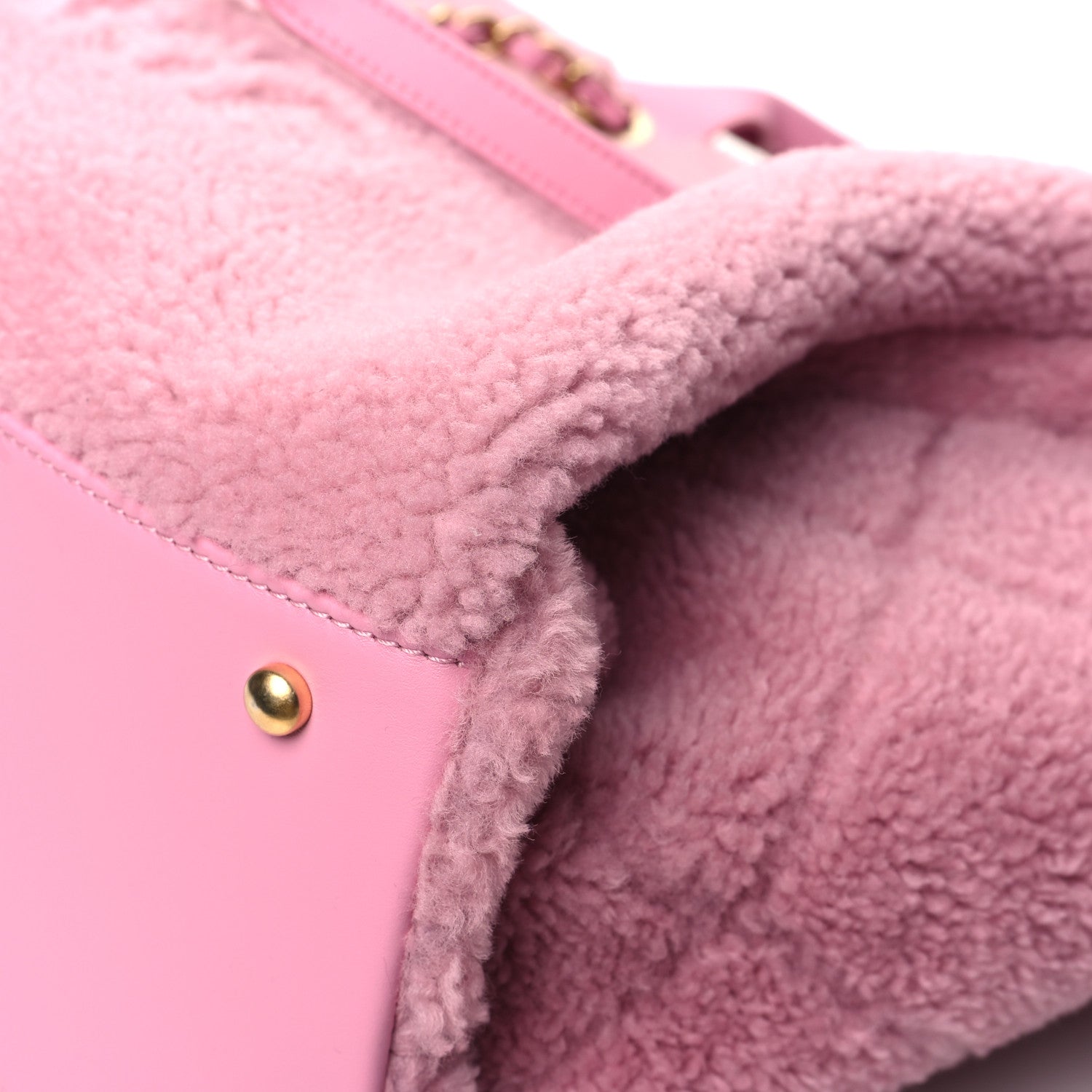 Chanel Shearling Lambskin Medium Deauville Tote Pink 11 of 14