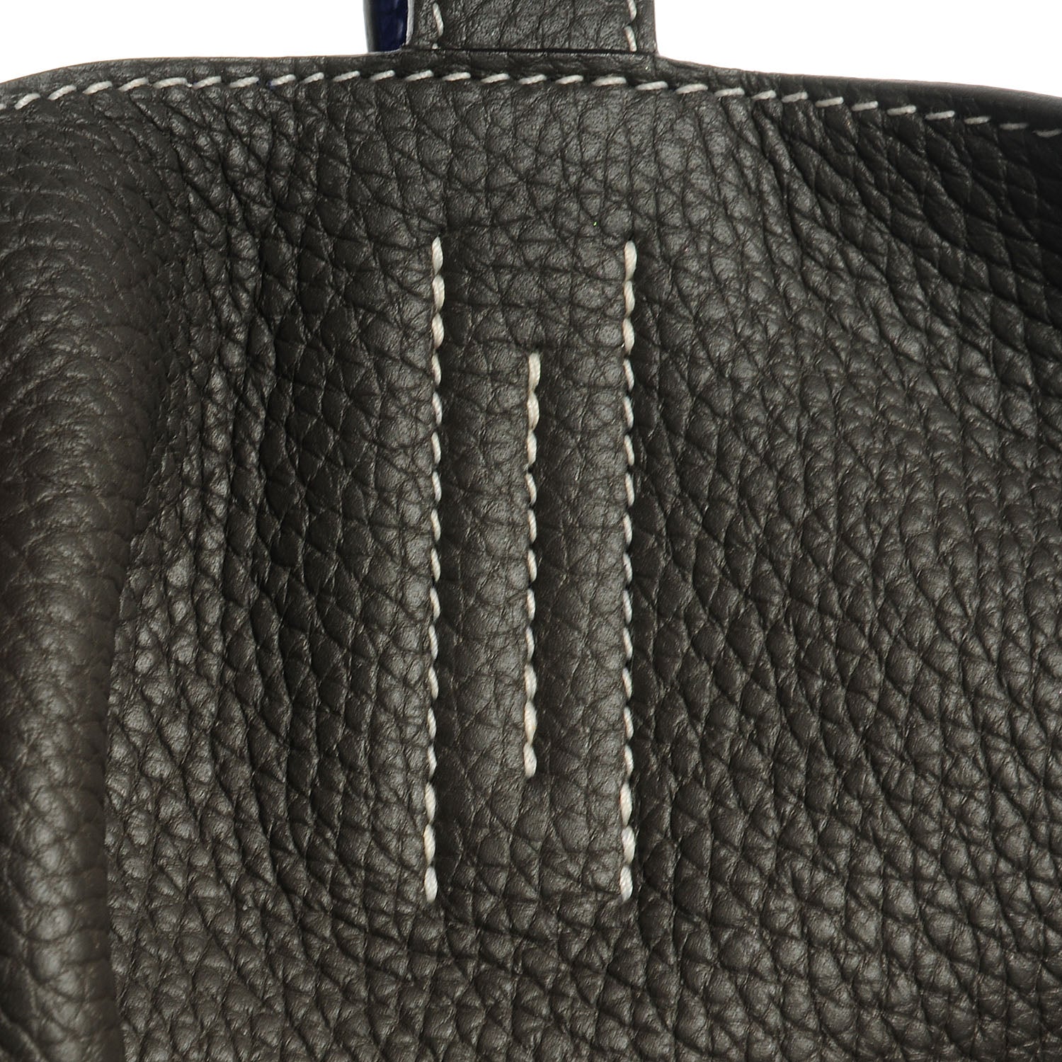 Hermes Taurillon Clemence Double Sens 45 Reversible Tote Graphite Bleu Electrique 3 of 12