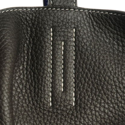 Hermes Taurillon Clemence Double Sens 45 Reversible Tote Graphite Bleu Electrique 3 of 12