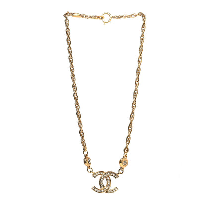 Chanel Crystal CC Chain Necklace Gold 3 of 4