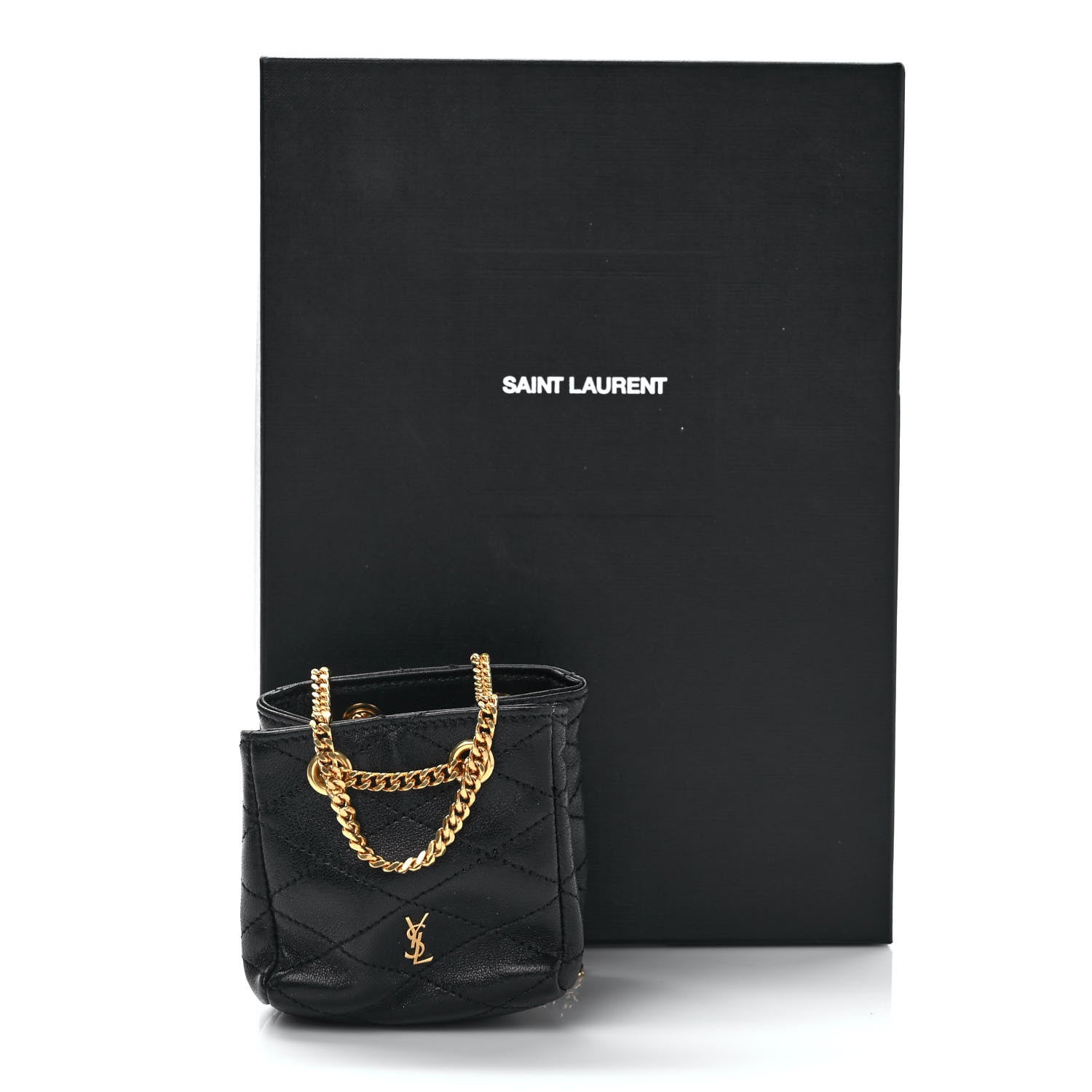 Saint Laurent Lambskin Quilted Baby Bucket Bag Black 9 of 9