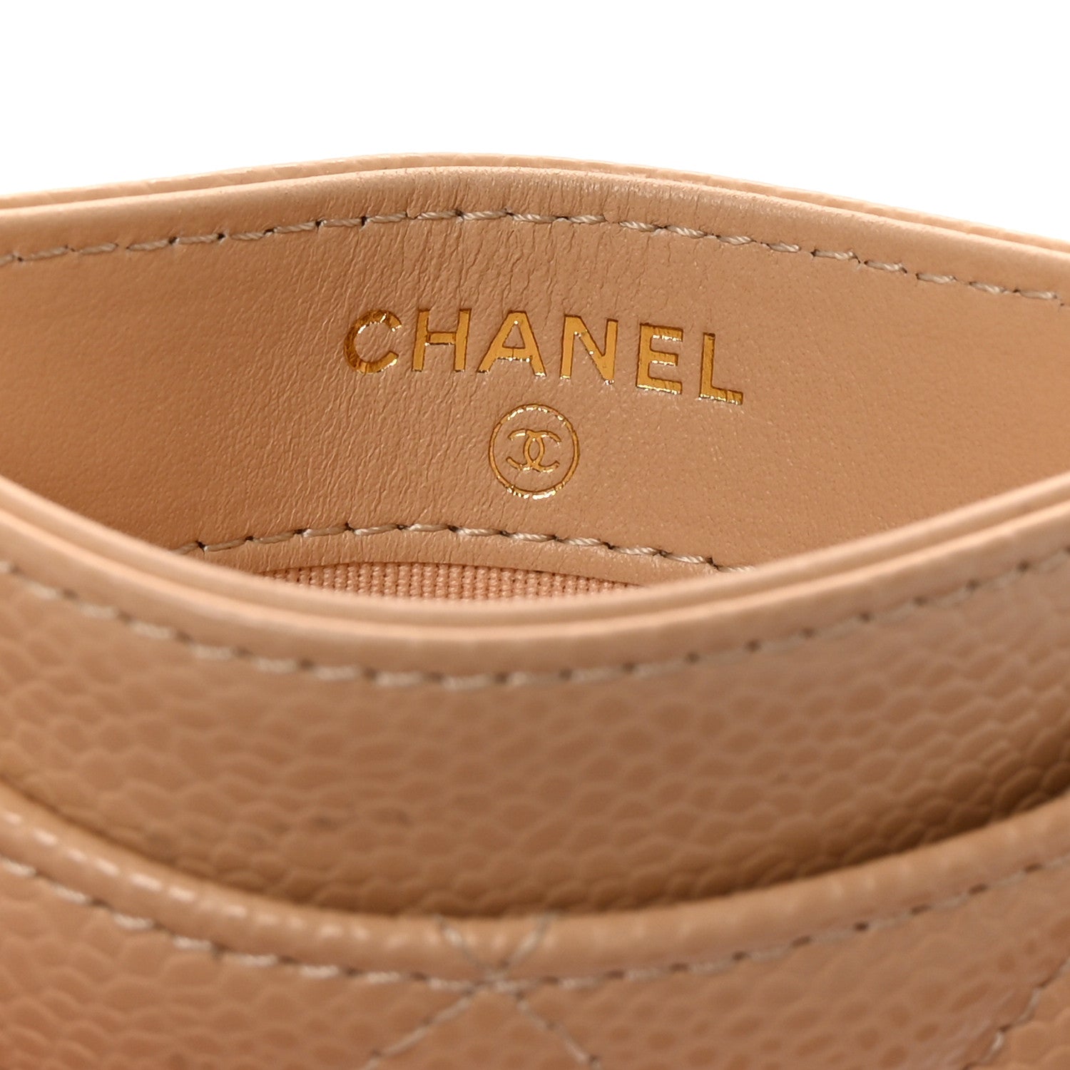 Chanel Caviar Quilted Card Holder Beige 6 of 8