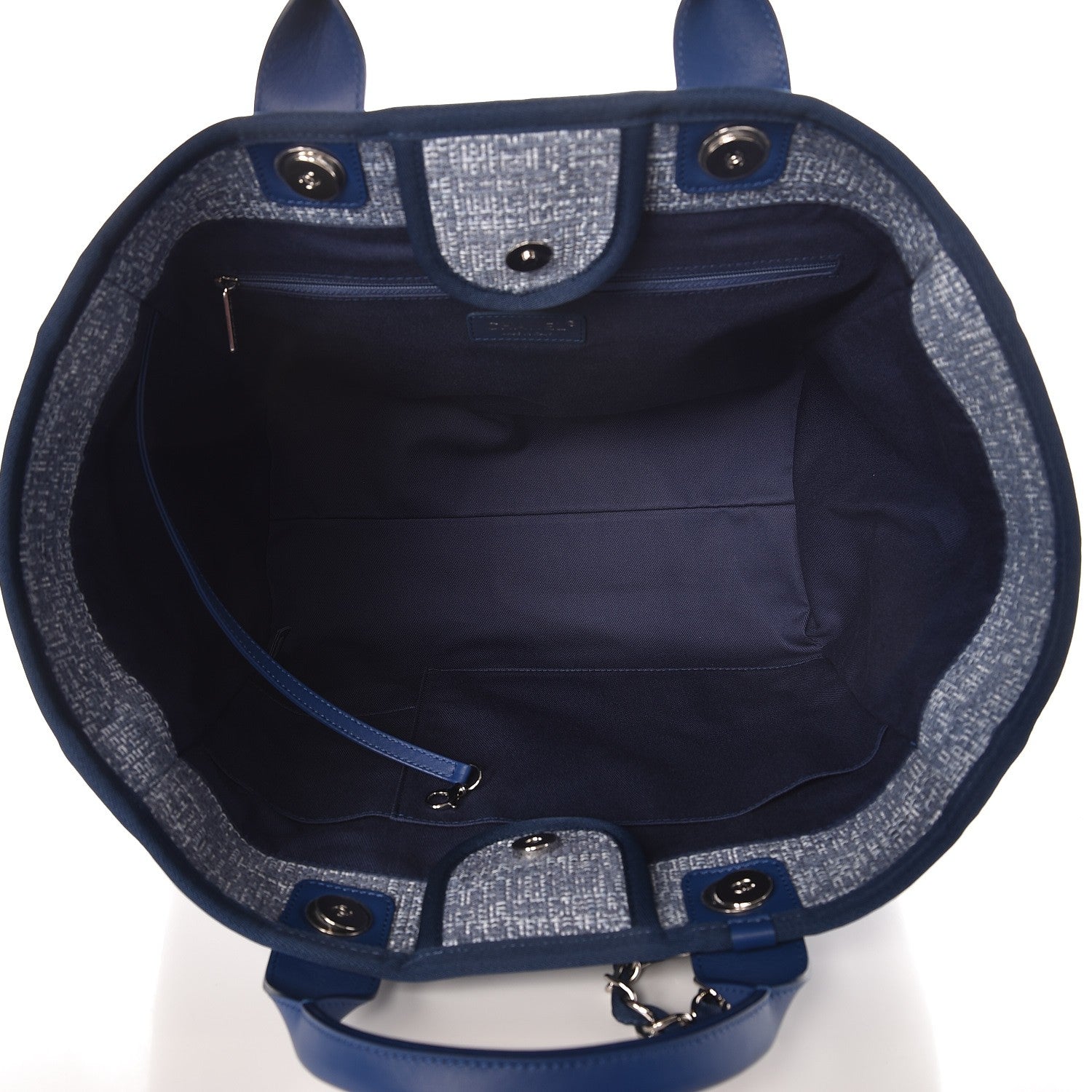 Chanel Canvas Large Deauville Tote Blue 5 of 6