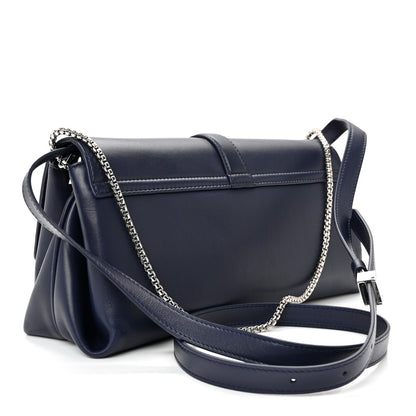 Salvatore Ferragamo Calfskin Small Front Flap Crossbody Bag Navy Blue 3 of 10