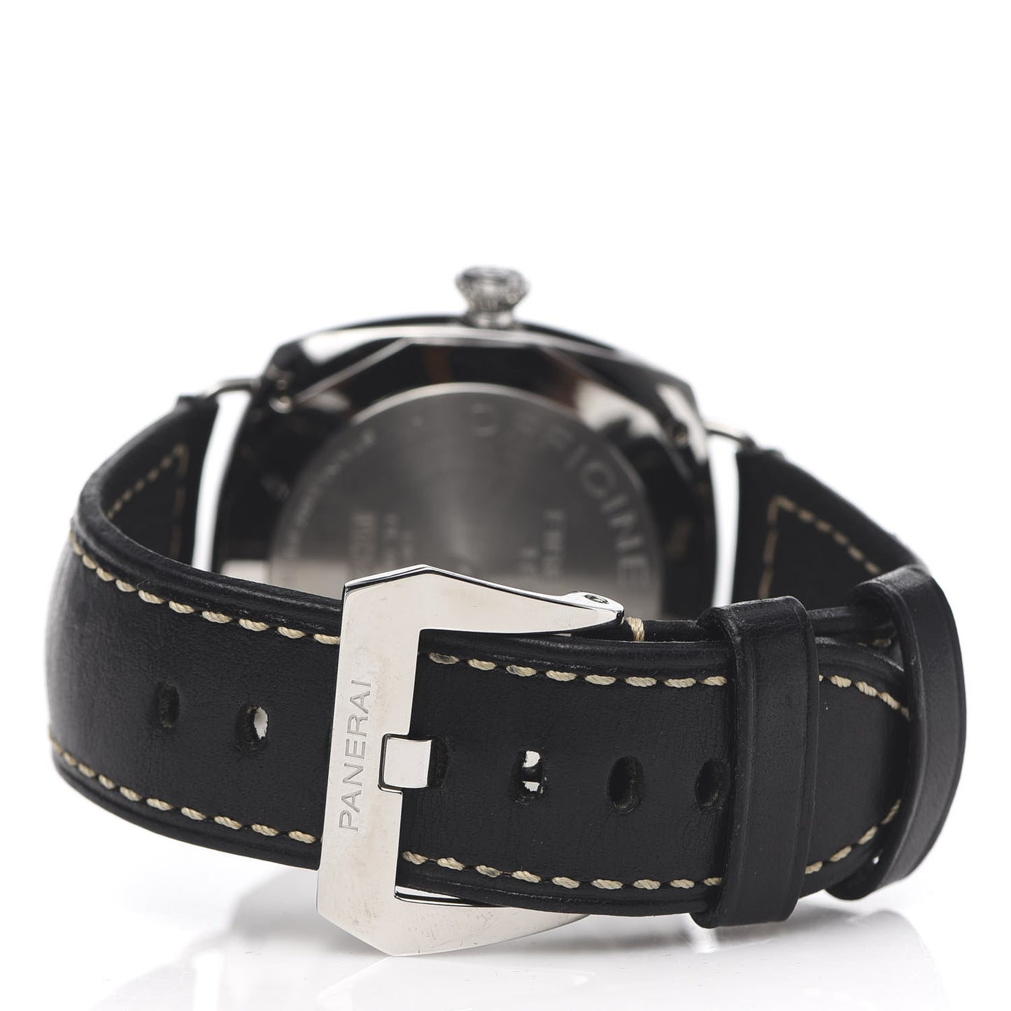 Stainless Steel Calfskin 45mm Radiomir Black Seal Logo Manual Winding Watch Black PAM00754