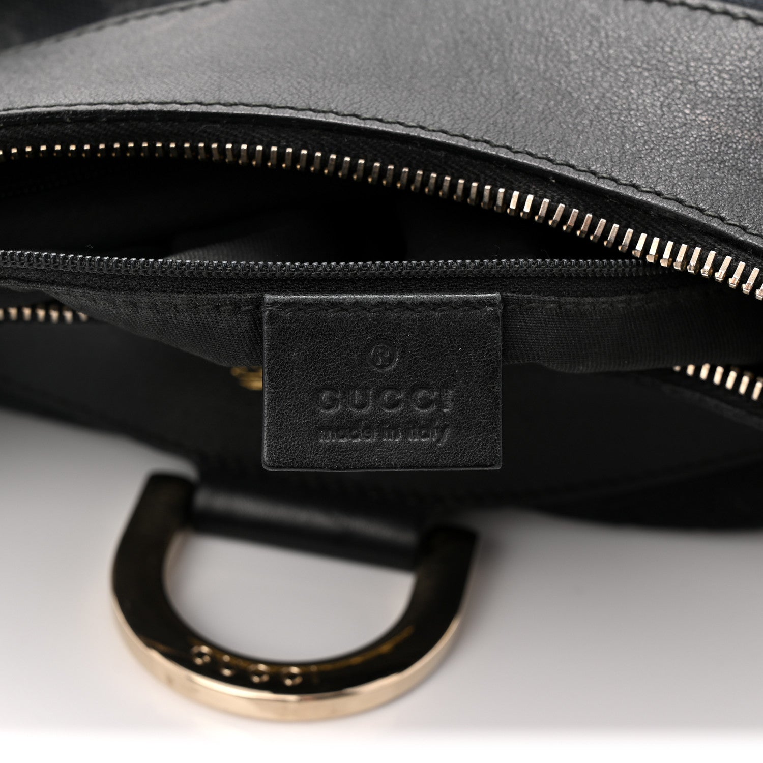 Gucci Monogram Large D Gold Ring Hobo Black 6 of 10