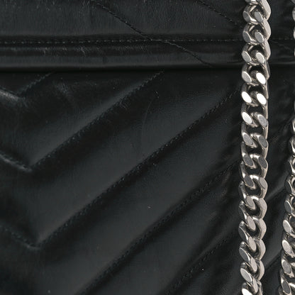 Saint Laurent Calfskin Y Quilted Monogram Large Loulou Chain Satchel Black 9 of 9
